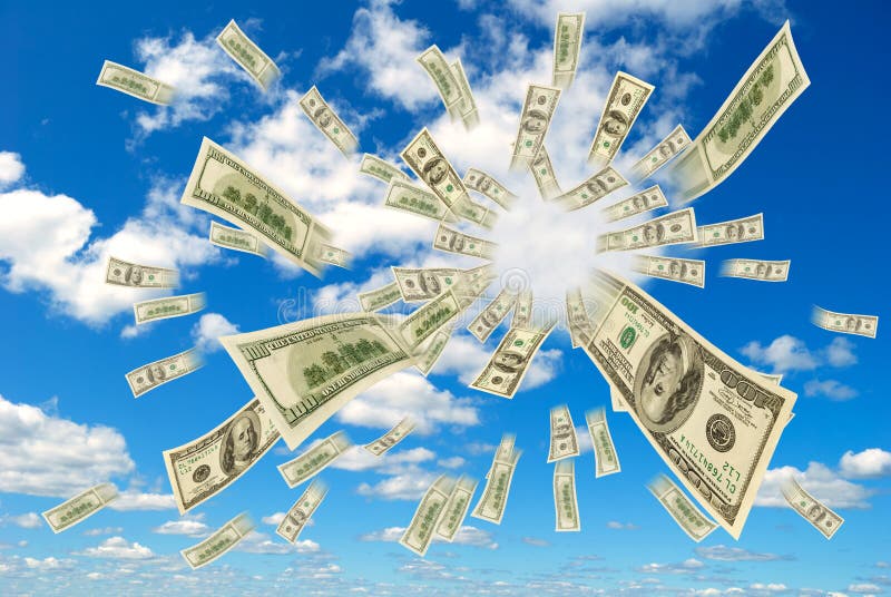 Money in the sky. stock image. Image of calm, benefits 36193693