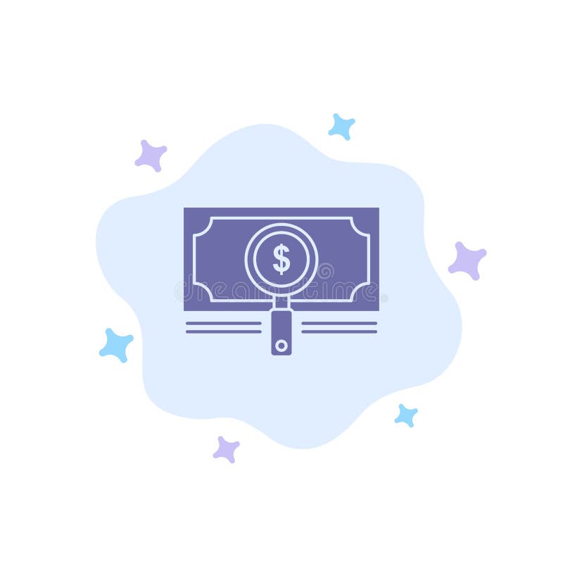 Money Transfer Fund Analysis Blue Icon On Abstract Cloud