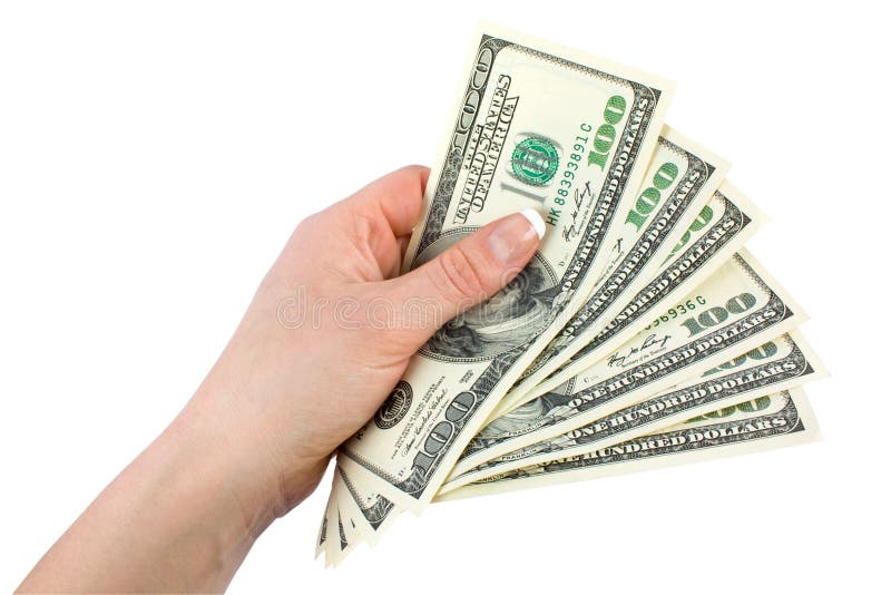 Money in a giving hand stock photo. Image of human, dollar 