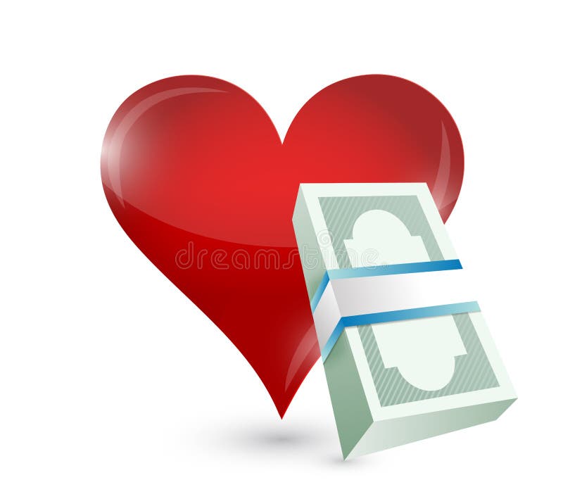 Money Heart Illustration Design Stock Illustration Illustration of