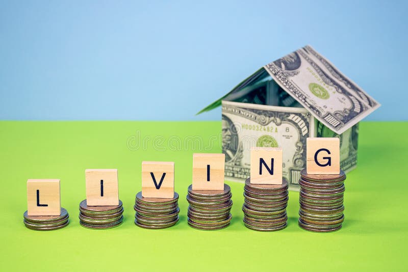 Money House with Cost Living Quarters Stock Image Image of building