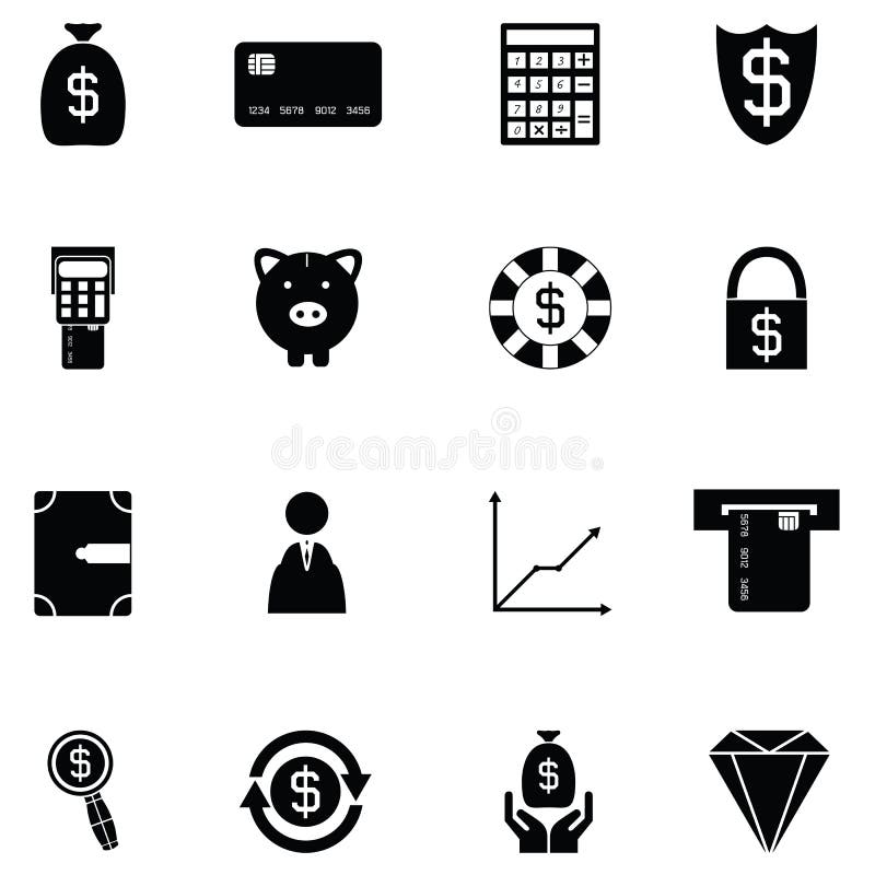 Money icon set stock vector. Illustration of finance 107350561