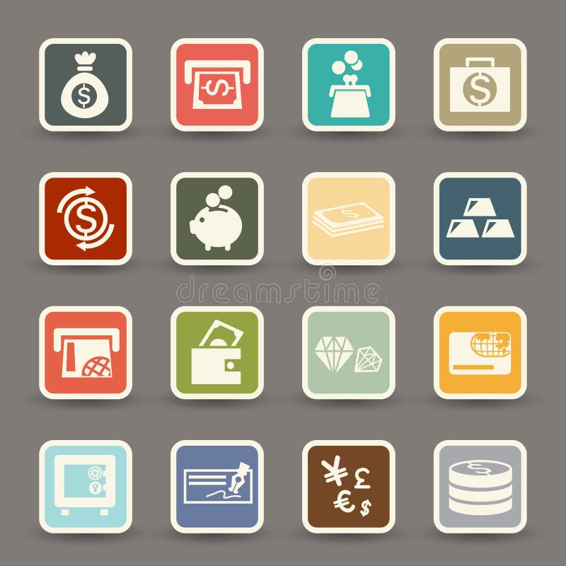 Money icons vector