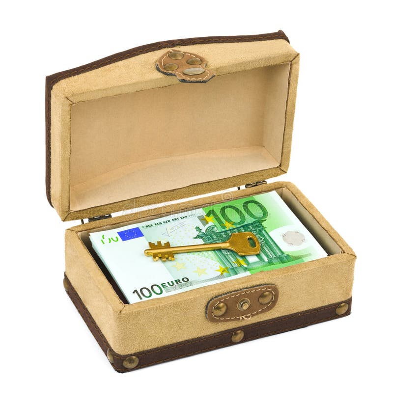 Money and key in box