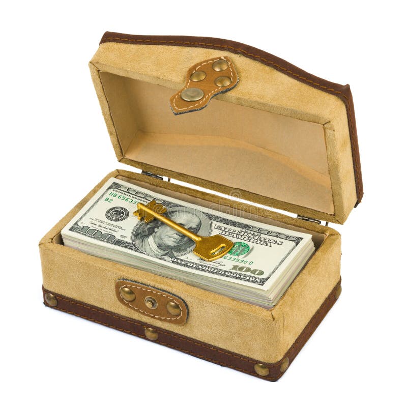 Money and key in box