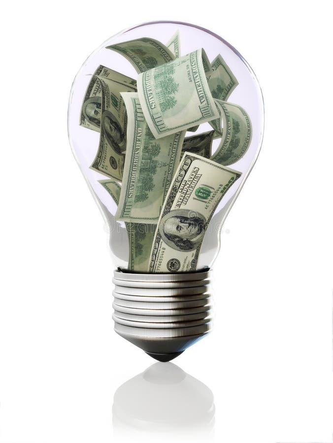 Money in Light Bulb Concept Stock Image Image of currency, finance