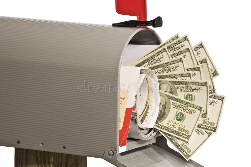 Money In The Mailbox stock image. Image of delivering 54374575