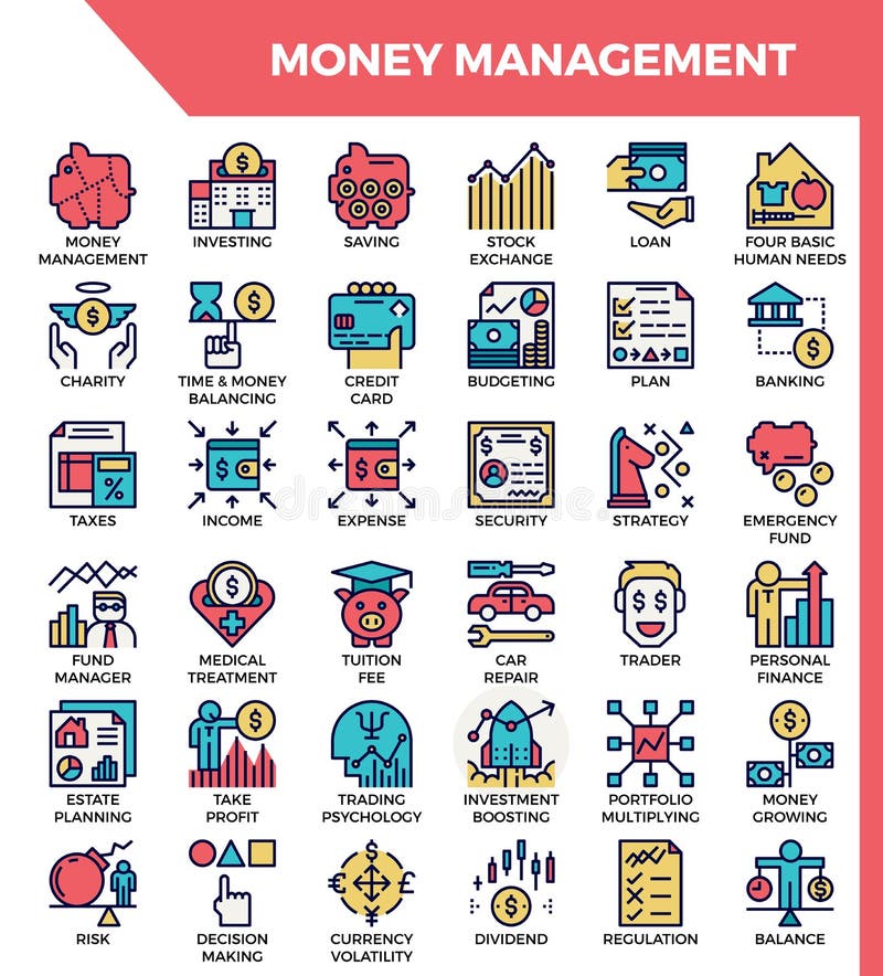 Money management icons vector illustration Money management icons vector illustration