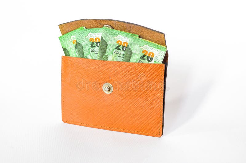 Money in My Bag on White Background Stock Photo Image of thai, object 210110446