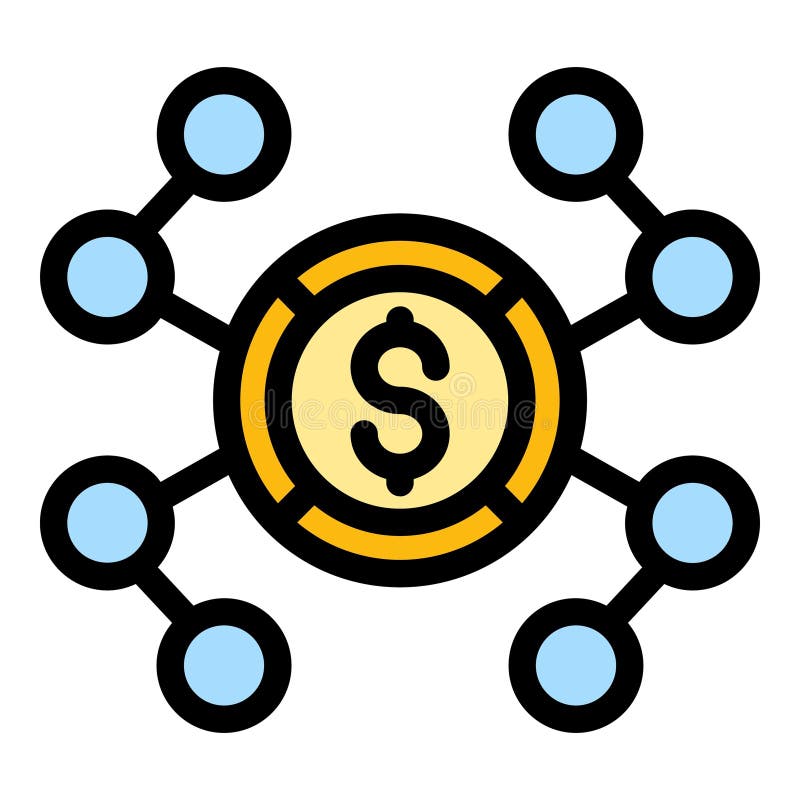 Money Network Icon Vector Flat Stock Vector Illustration of glyph