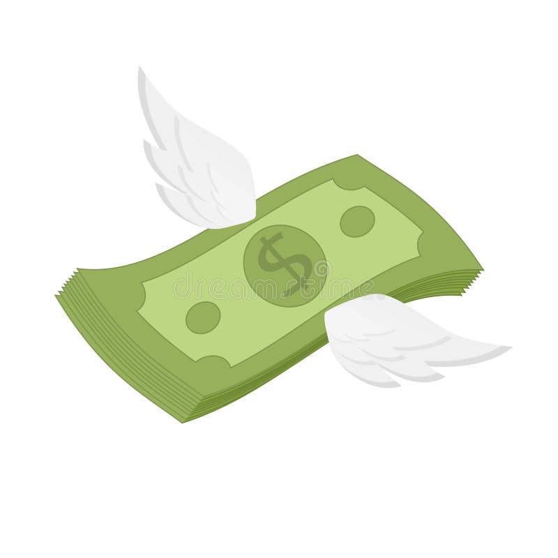 Cartoon Wings Flying Dollar Hands Counting Money Embroidery Patch for Clothing E