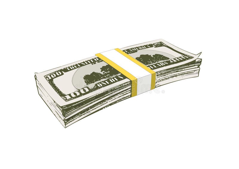 Bundle of banknotes for a hundred dollars vector illustration Bundle of banknotes for a hundred dollars vector illustration