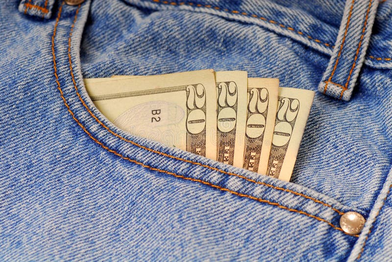 Money in pants pocket stock image. Image of jeans, pants 12434447