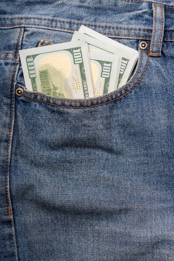 Money in pocket jeans stock image. Image of full, jeans 4334207