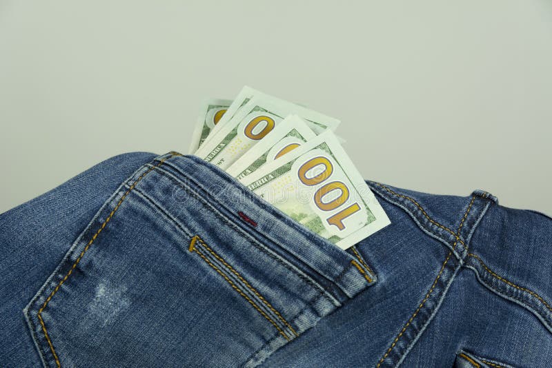 Money in pocket jeans stock image. Image of note, denim 71127383