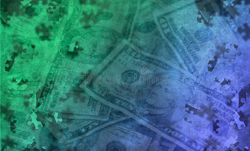 Money and Puzzle piece abstract. Money and Puzzle piece abstract