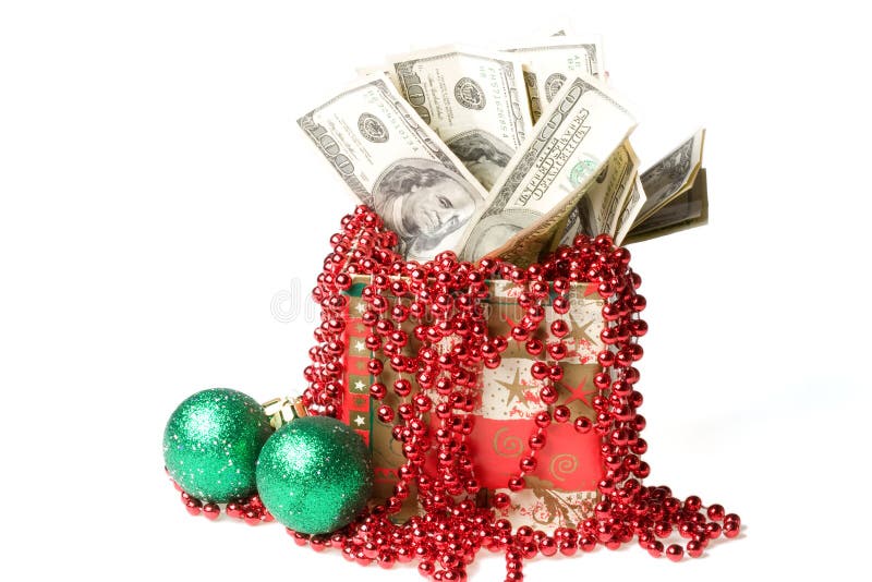 Money in a red gift box stock image. Image of gift, money 7229267