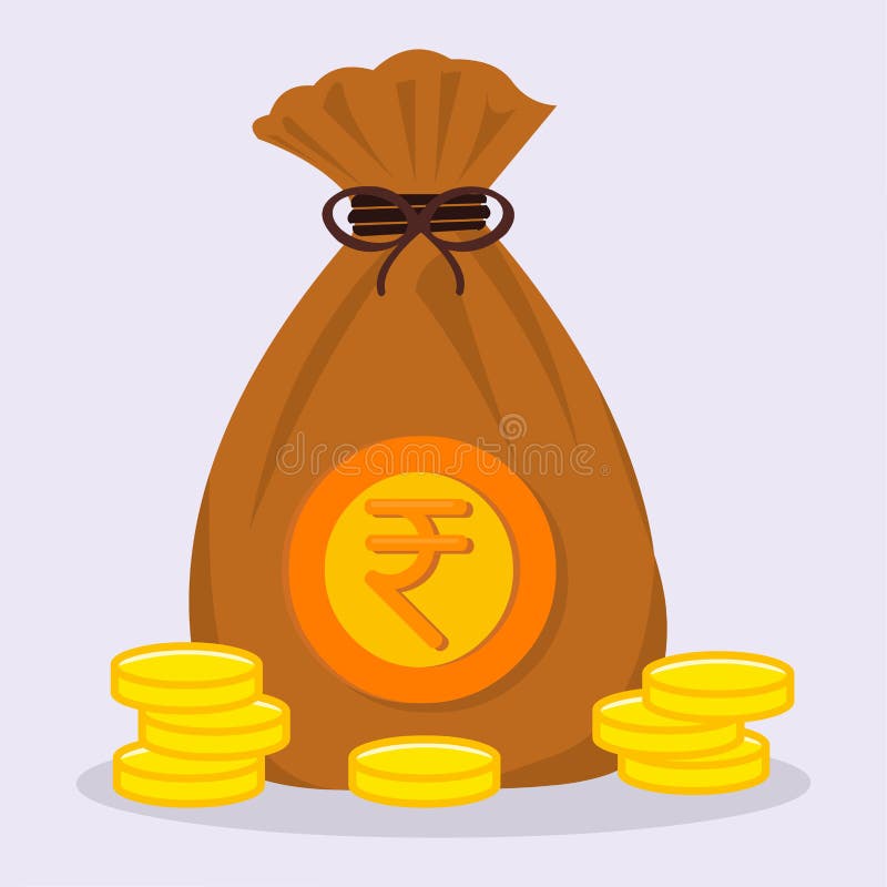 Rupee Jute Rupee Bag Currency Bag Stock Vector (Royalty Free) 2342091623 |  Shutterstock