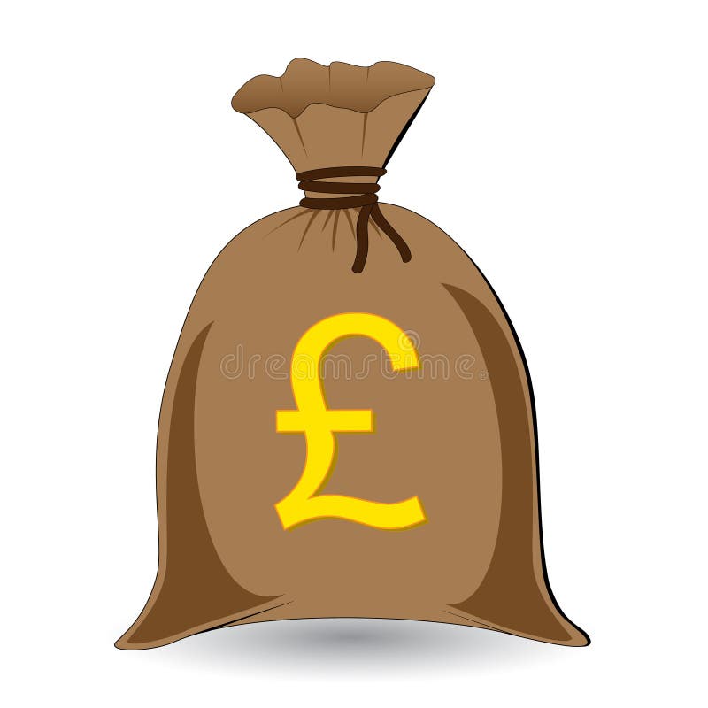 Money sack of pounds stock vector. Illustration of lottery - 6374248