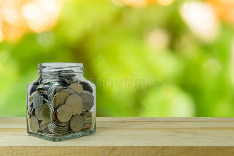 Money Saving in the Glass Bottle Stock Photo Image of abstract, coin