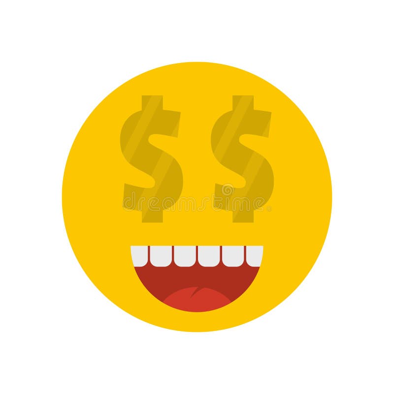 Money smile icon flat stock illustration. Illustration of cute - 123028792