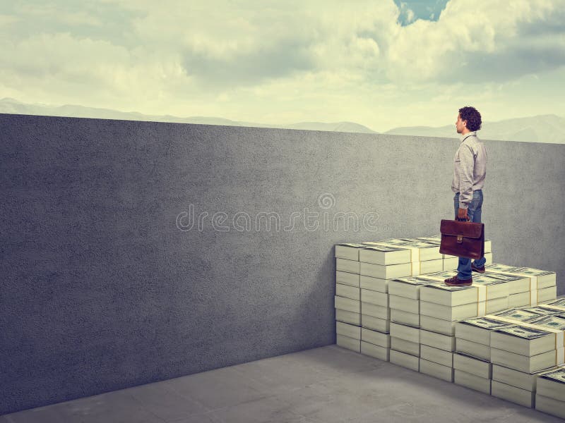 Money stair stock photo