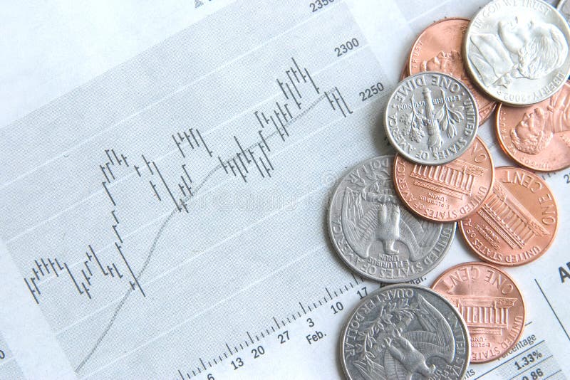 Money and stocks stock photography