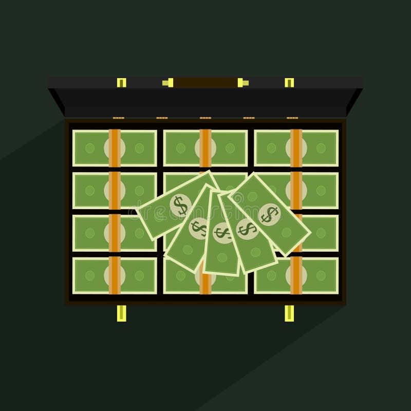 Money in suitcase vector stock vector. Illustration of icon 56182689