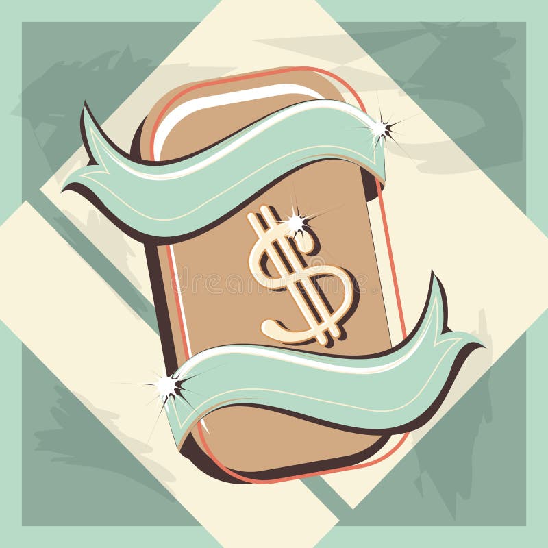 Money symbol retro style vector illustration