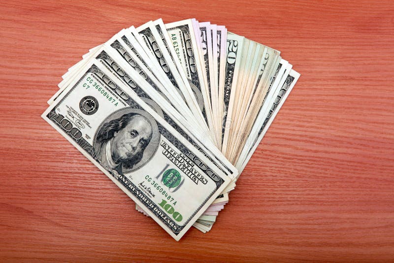 chash money on a table Stock Photo