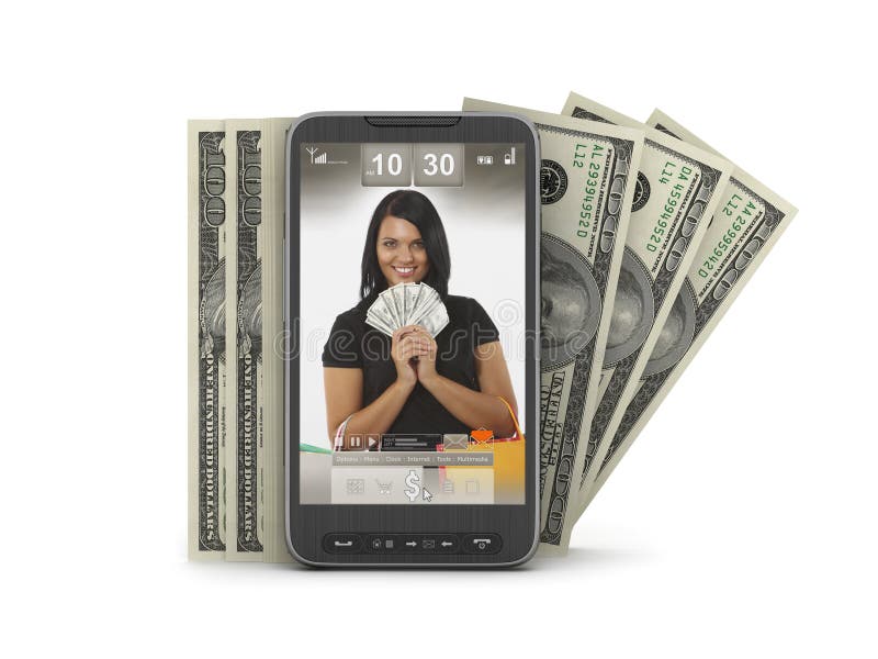 Money Transactions by Cell Phone Stock Photo Image of phone