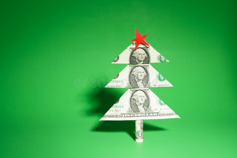 Christmas Tree Made Dollar Bills Stock Photos Free & RoyaltyFree