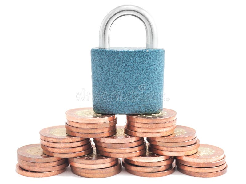 Money under padlock