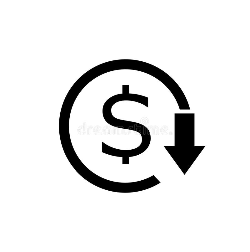 Money is on the Wheel and the Down Arrow. the Concept of Money with ...