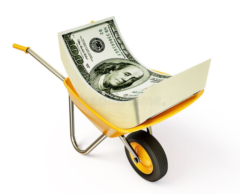 Money In Wheelbarrow Stock Image Image 25078411