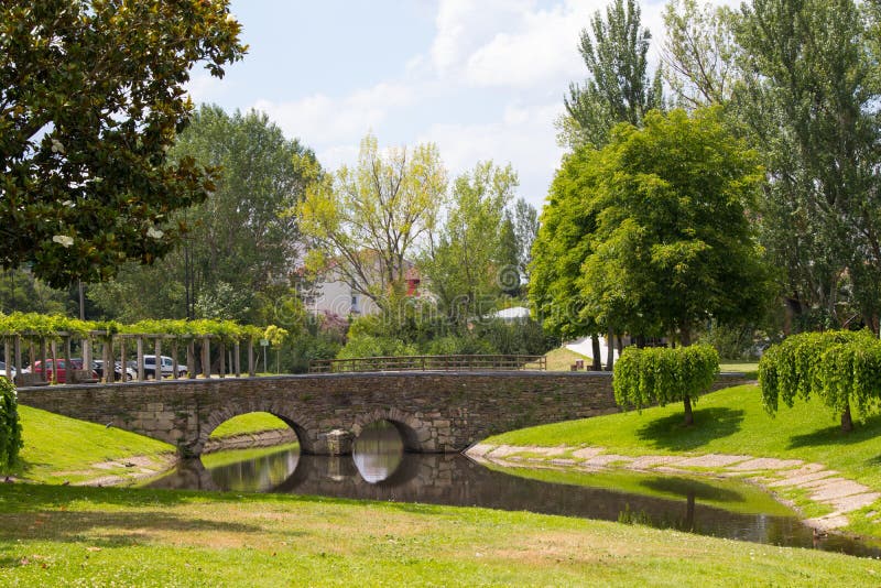 Landscape of gardens in monforte de lemos, lugo, galicia