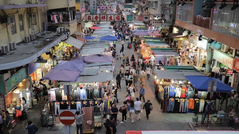 Mongkok-Stra?enmarkt, Hong Kong Bunt und gedrängt