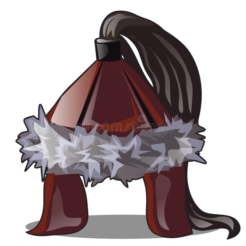 The Mongol warrior hat isolated on white background. Vector cartoon close-up illustration. vector illustration The Mongol warrior hat isolated on white background. Vector cartoon close-up illustration. vector illustration