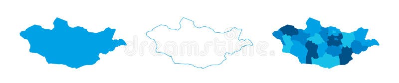 Mongolia political map of administrative divisions stock illustration