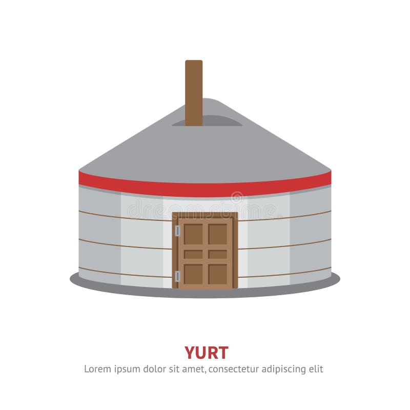 Mongolian Yurt-Ikonen-Vektor Illustration lizenzfreie abbildung Mongolian Yurt-Ikonen-Vektor Illustration lizenzfreie abbildung