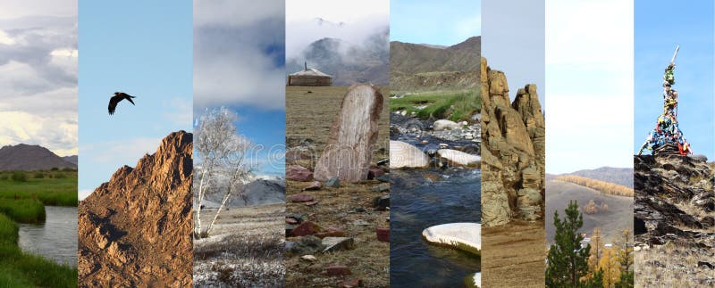 Mongolische Naturmontage stockfotografie Mongolische Naturmontage stockfotografie