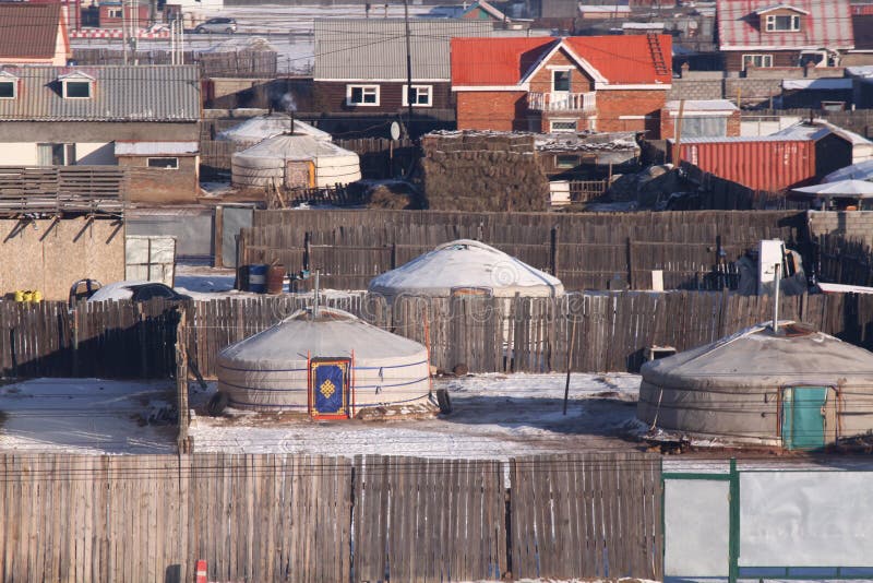 Mongolisk yurt i Ulanbator fotografering för bildbyråer. Bild av natur