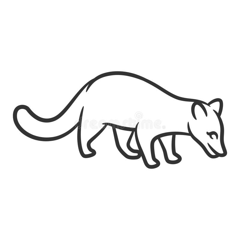 Mongoose Vector Illustration In Black And White Stock Vector