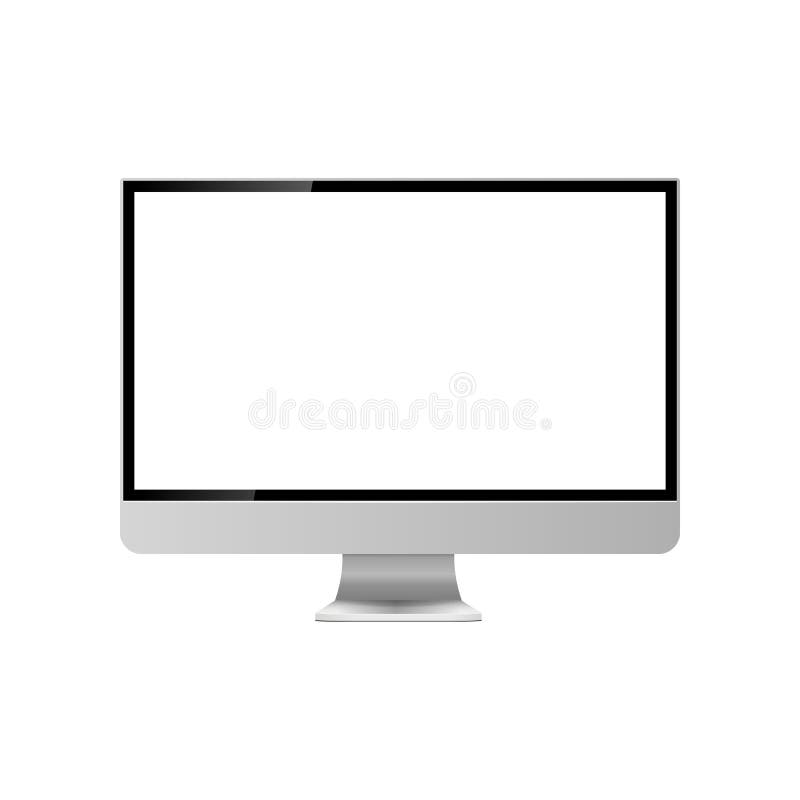 Moniteur d'ordinateur avec l'écran blanc blanc D'isolement sur le fond blanc illustration libre de droits Moniteur d'ordinateur avec l'écran blanc blanc D'isolement sur le fond blanc illustration libre de droits