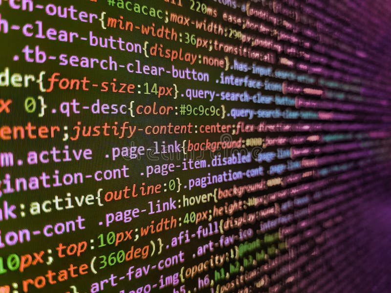 Monitor closeup of function source code. Software developer programming code on computer. Abstract screen of web developer. Software engineer at work. Computer coding code php stock images, royalty-free photos and pictures