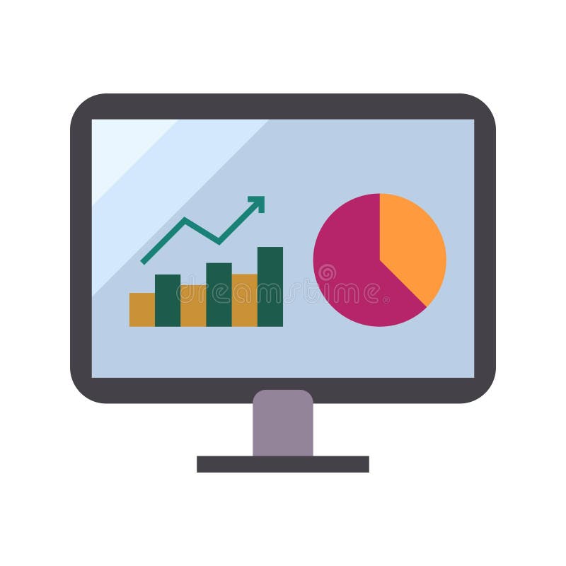 Monitor Dashboard Flat Clipart Vector Illustration Stock Vector