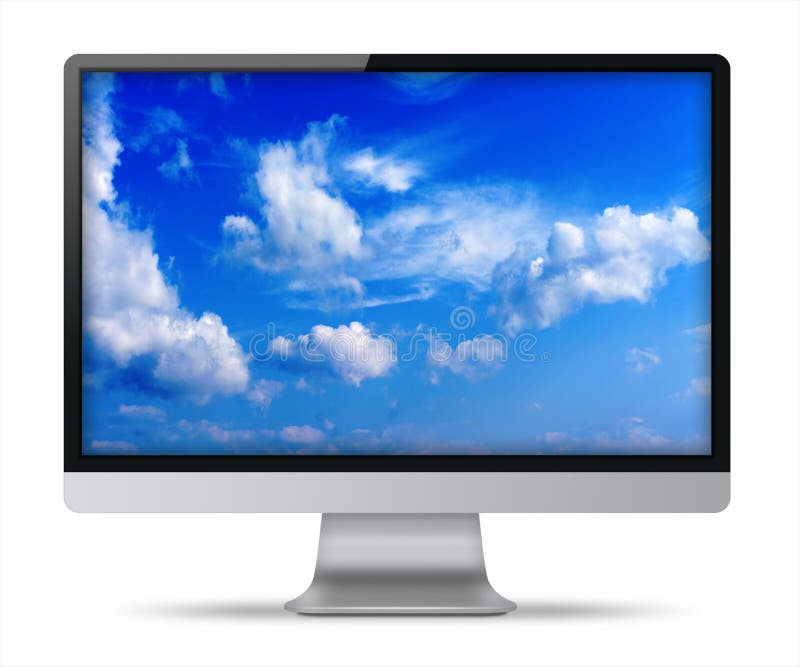 Pantalla del monitor de la computadora moderna con pantalla en