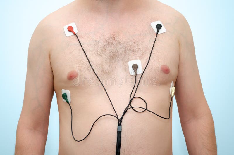 Madurar Debe Teoría básica Monitor Del Holter Del Hombre Que Lleva Foto de archivo - Imagen de pulso,  electrodos: 75962682