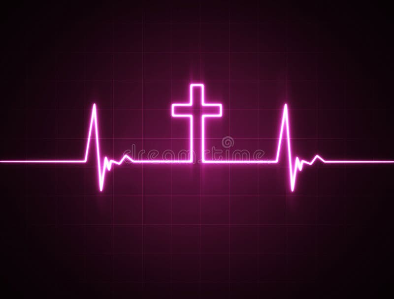 Monitor di cuore con l'incrocio illustrazione vettoriale Monitor di cuore con l'incrocio illustrazione vettoriale