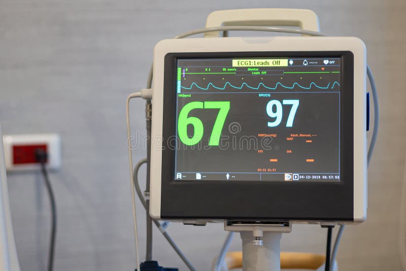 Monitor Display for Blood Oxygen Rate and Heart Rate in Patient Room in the  Hospital Stock Photo - Image of equipment, digital: 199662292